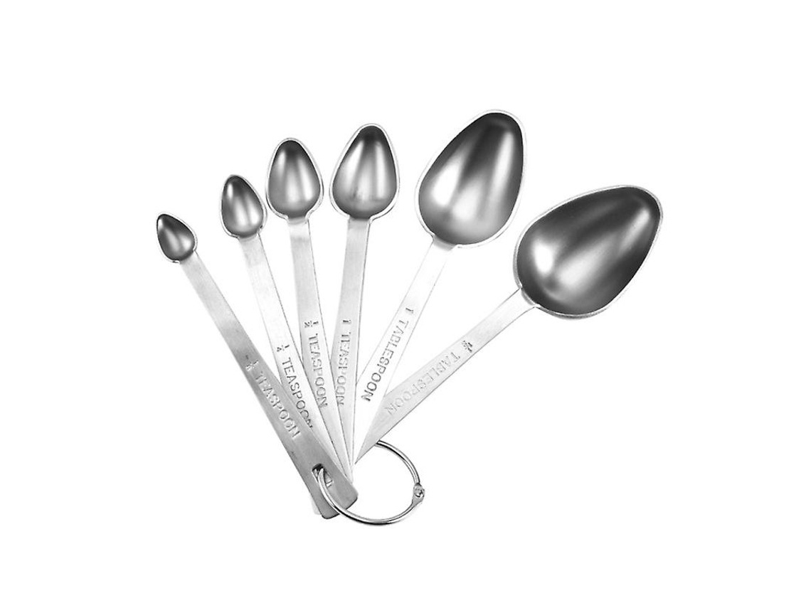 Conjunto De Colheres De Medição De Aço Inoxidável 6 Unidades