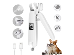 Cortador e Lima de Unhas para Animais de Estimação, com 2 Luzes Led, Proteção Contra Salpicos e Carregamento Usb Branco HEXINYIGJLY