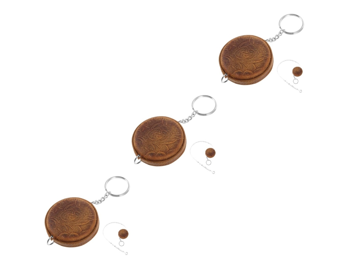 Conjunto De 3 Mini Fitas Métricas De Couro Para Medições Corporais