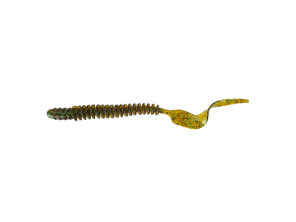 Simulation Earthworm Curly Tail Ar06 (fish Luring, Simulation) Soy Sauce Green 8-pack Silicone Soft Bait Fishing Lure