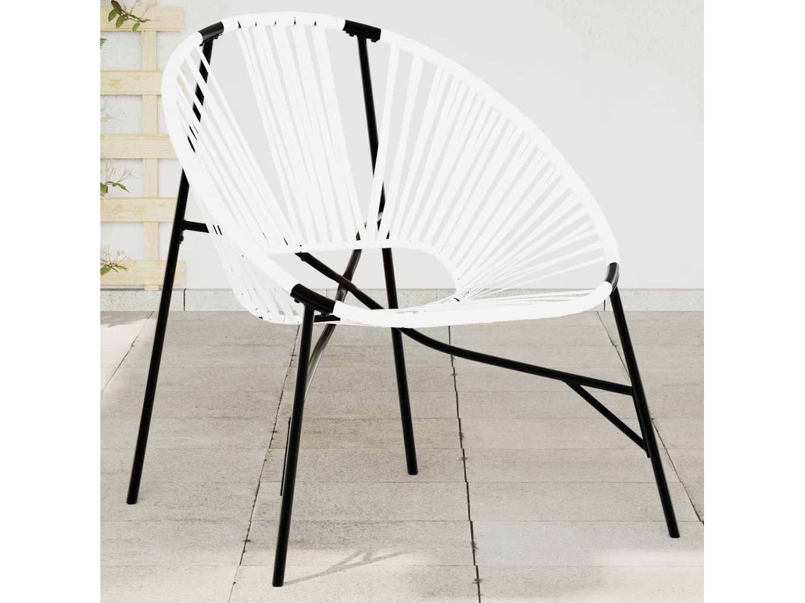 Vidaxl Cadeira De Jardim Em Forma De Ovo Vime Pe Preto E Branco