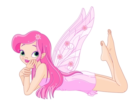 Fotomural DOBOXA  Fada Rosa Com Asas - Tamanho: 315x210 cm