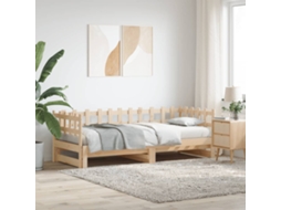 Sofá cama extraíble de 2 plazas (90x200) cm de madera maciza de pino