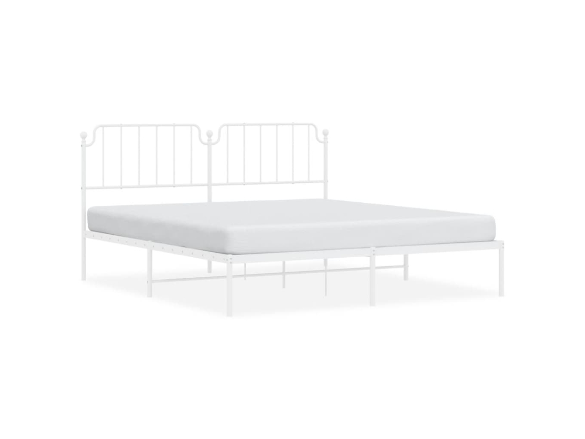 Bed Frame, Bed Frames Vidaxl Branco Aço (183 X 213 Cm)