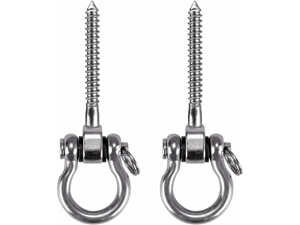 2 Ganchos De Parafuso Aço Inoxidável 304 Resistente 180° Para Teto, Rede, Balanço, Máx 450kg