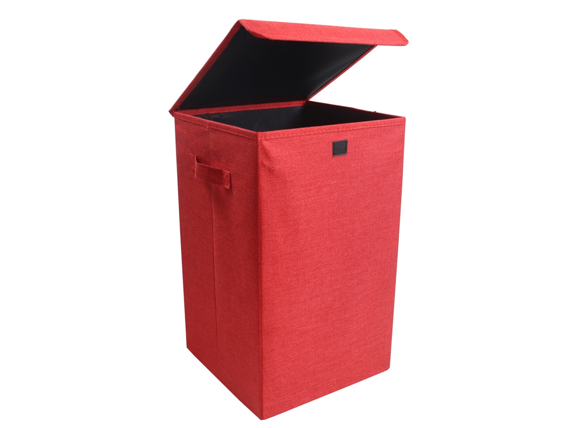 Caixa De Arrumação Cesto Roupa Suja Vcm Tecido Vermelho (m)