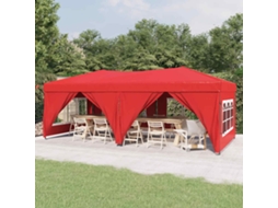 Vidaxl Tenda Para Festas Dobrável Com Paredes Laterais 3x6 M Vermelho