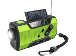 Rádio Solar, Rádio Meteorológico Am/fm Com Manivela E Banco De Energia Portátil De 2000 Mah Yizhood (verde)