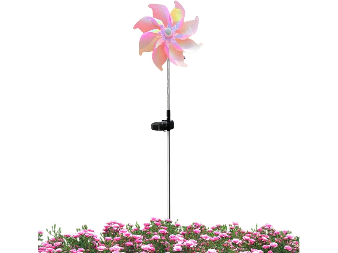Cata vento Solar Decoração de Moinho de Vento Colorida e Impermeável Cata vento em Vareta de Jardim para Quintal, CHABERLU