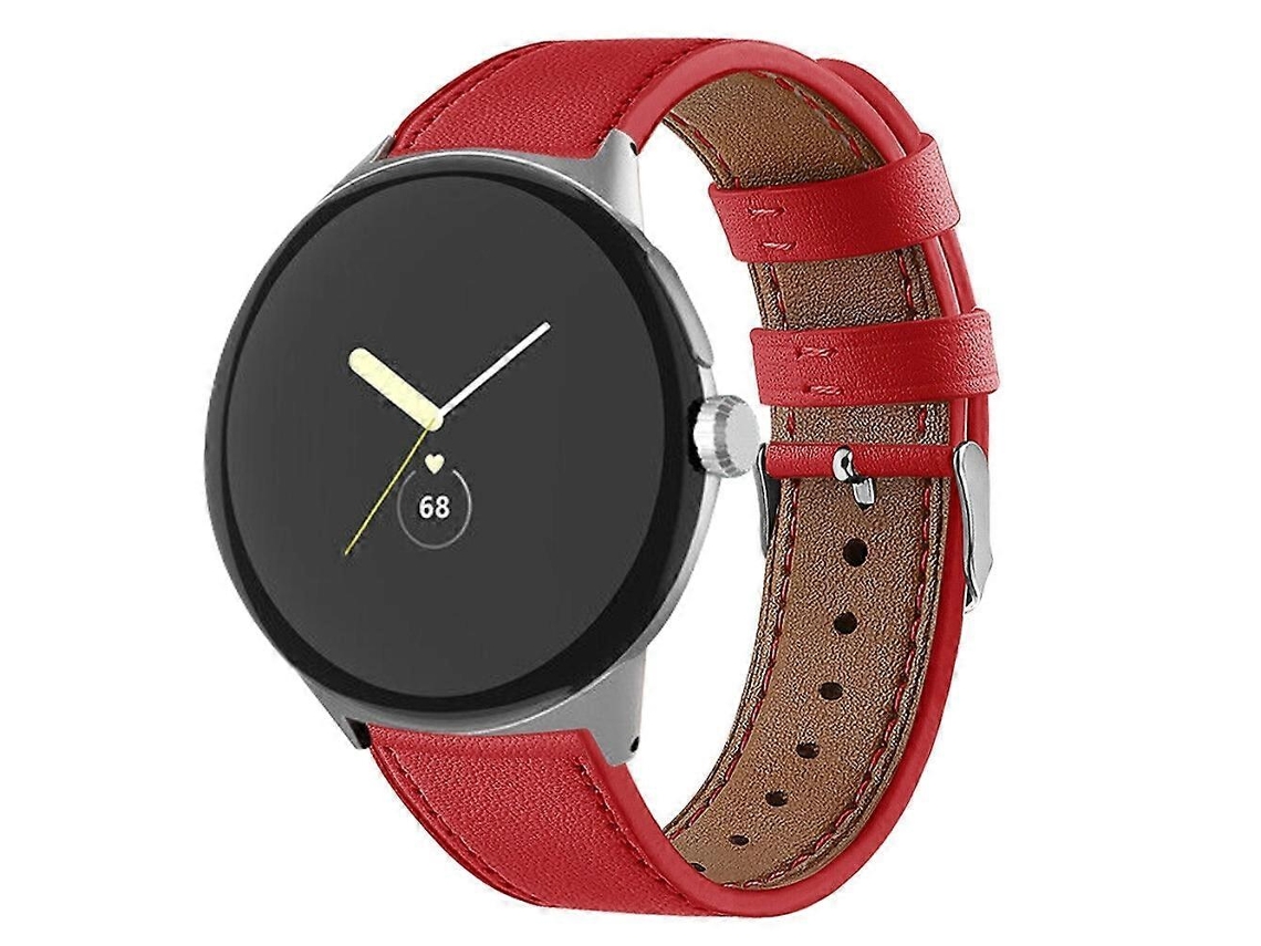 Pulseira De Couro Com Extremidade Arredondada Para Google Pixel Watch 3 45mm