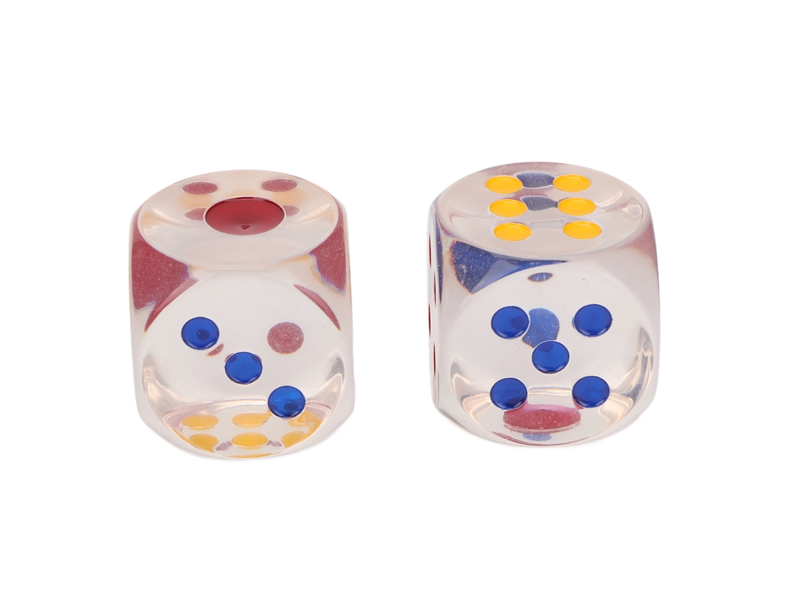 2 Peças Dados De Plástico Transparente À Prova De Água Antioxidante 6 Lados 3.5cm Para Jogos De Tabuleiro Educação