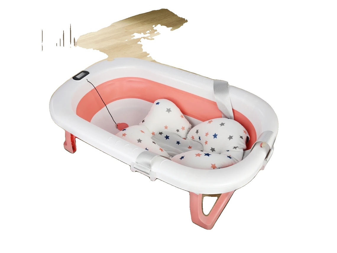 Banho De Bebê, Termômetro Digital, Design Ergonômico, Rosa