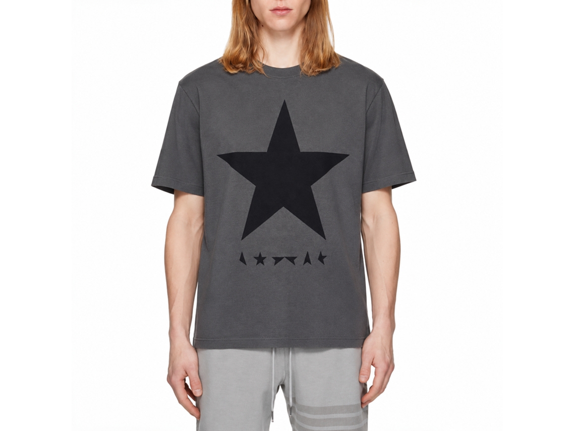 David Bowie Blackstar T-shirt Charcoal Grey Unisex Adults Size:m