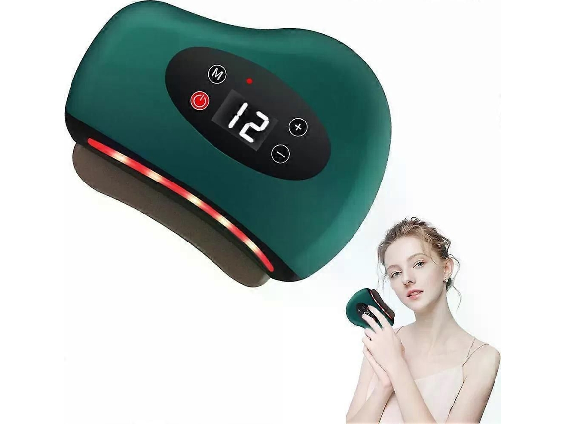 Aparelho de Massagem para Drenagem Linfática, Gua Sha Elétrico, Costas, Pescoço e Rosto, C Om Função Vibração Aquec GOKOCO