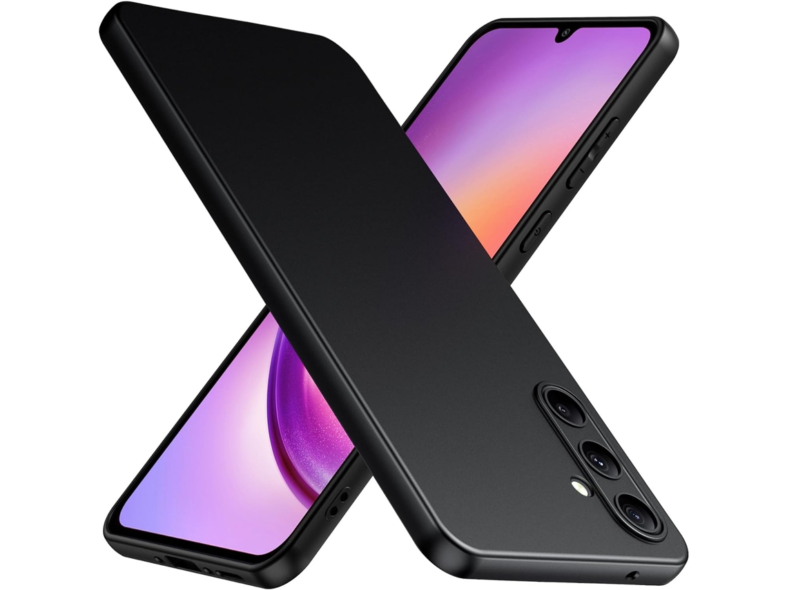 Capa Para Samsung Galaxy A35 (5g) Gel Tpu Silicone Capa Preta Gtrpesp Protetor De Tela De Vidro Temperado Movilearvayotoy
