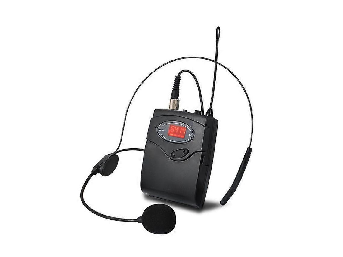 Wireless Microphone Set With Head Wear Lavalier Lapel Uhf Transmitter Receiver