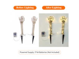 Estaca De Braço De Esqueleto Halloween Luz 48 Leds