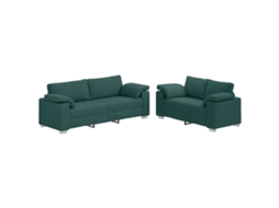 Conjunto 2 Sofá De Tecido Vidaxl Verde Tecido (219 X 80 X 82 Cm)