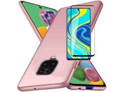 Kit Capa e Película de Vidro 5D Full Cover Xiaomi Note 9s SlimShield Rosa