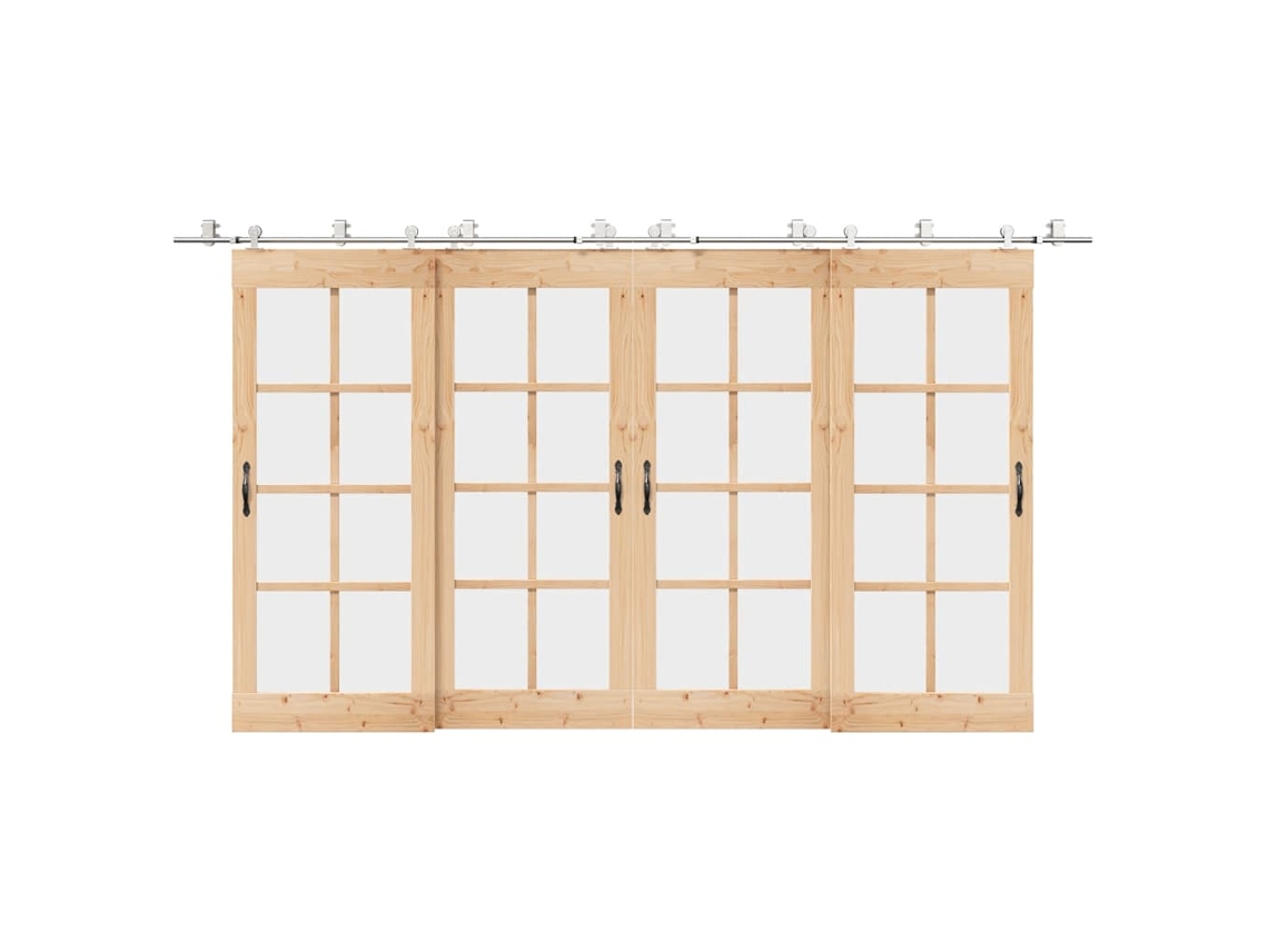 Vidaxl Kit Ferragens P/ Porta Deslizante 400cm Aço Inoxidável Prateado