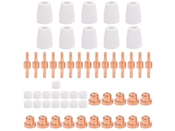 Kit De Pontas E Eletrodos Pt‑31 Cobre Vermelho 55 Peças Acessórios Para Máquinas De Solda