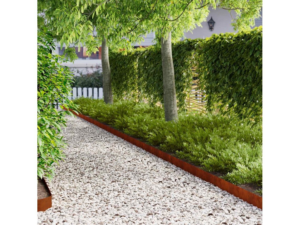 Vidaxl Acabamento Para Gramado 30 Unid. 103 X 10 Cm Aço