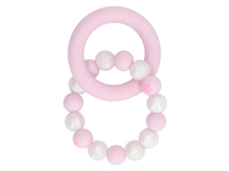 Mali pulseira de Dentição de Silicone Macio para Bebê com Alívio de Gengiva Brincadeira Rosa