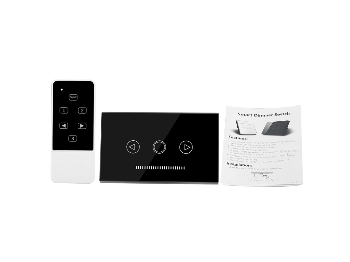 Laxiscreed Interruptor De Painel De Vidro Com Touch Control E Regulação De Luz Led, Sem Fios