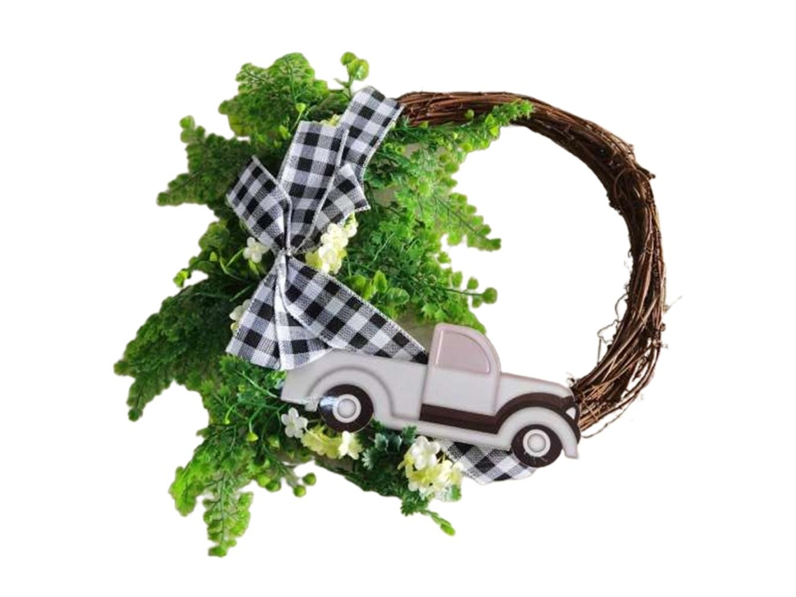 Decoração de Porta Natalina com Coroa Branca de Carro para Natal LAXISCREED