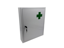 Armário Para Medicamentos Relaxdays, Com Fechadura, 5 Compartimentos, A X L X P: 43 X 35,5 X 8 Cm, Branco/verde