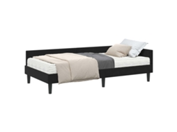 Conjunto de 2 Estruturas de Cama de Canto com Colchão Preto Veludo MAISON EXCLUSIVE (não especificado)
