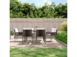 Cadeiras Jardim C/ Almofadões 6pcs 54x61x83 Cm Vime Pe Castanho Dkd Home Decor