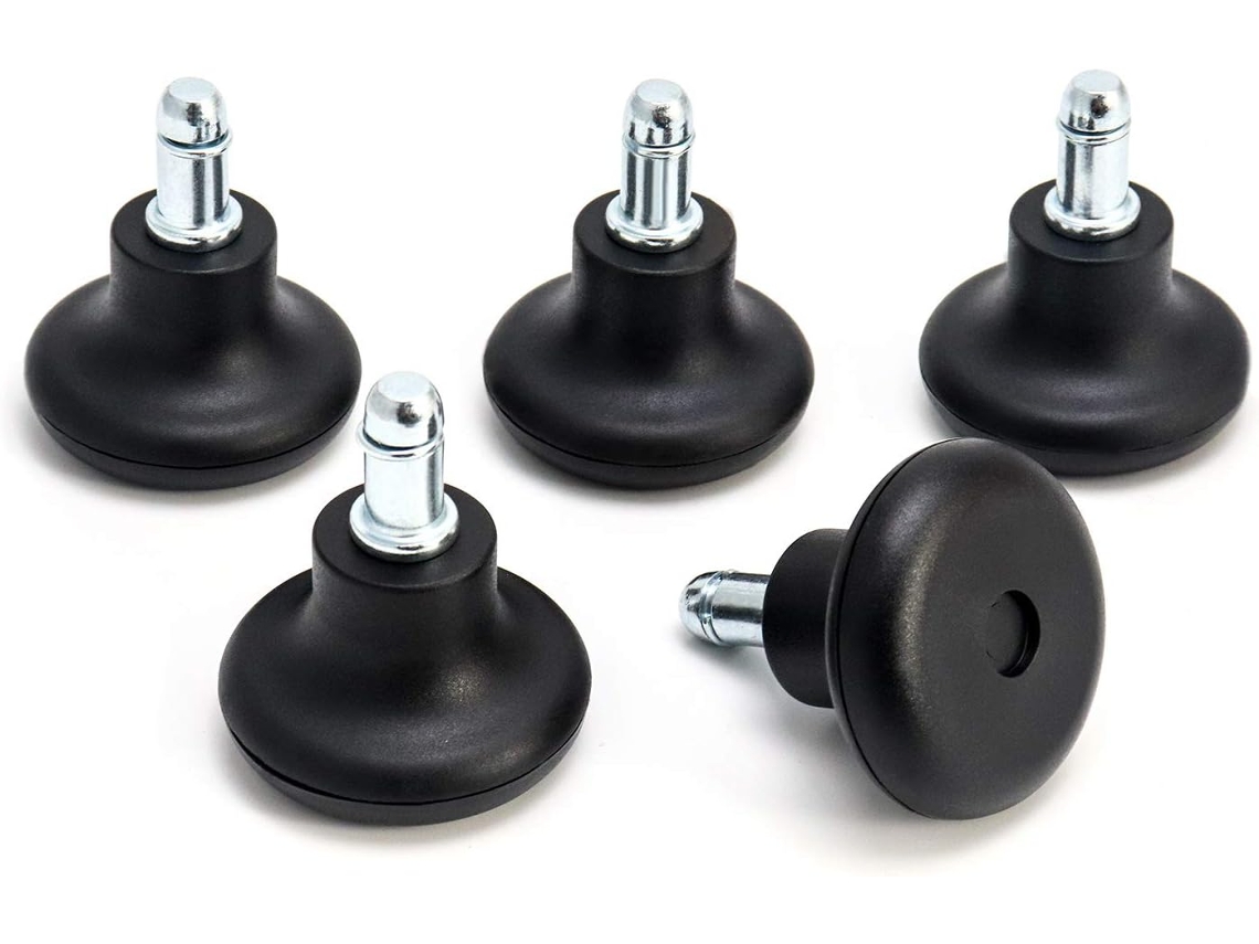 Pacote com 5 rodízios de substituição para cadeira de escritório Slowmoose de 50 mm em borracha macia