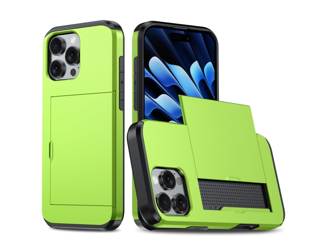 Capa Protetora À Prova De Choque Para Iphone 16 Pro - Compartimento Para Cartão