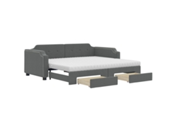 Daybed With Trundle, Daybeds With Trundles Vidaxl Cinzeto Tecido (80 X 200 Cm)