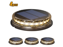 4 Lâmpadas Solares Led Light Quente Jardim Caminho Ip68 À Prova De Água