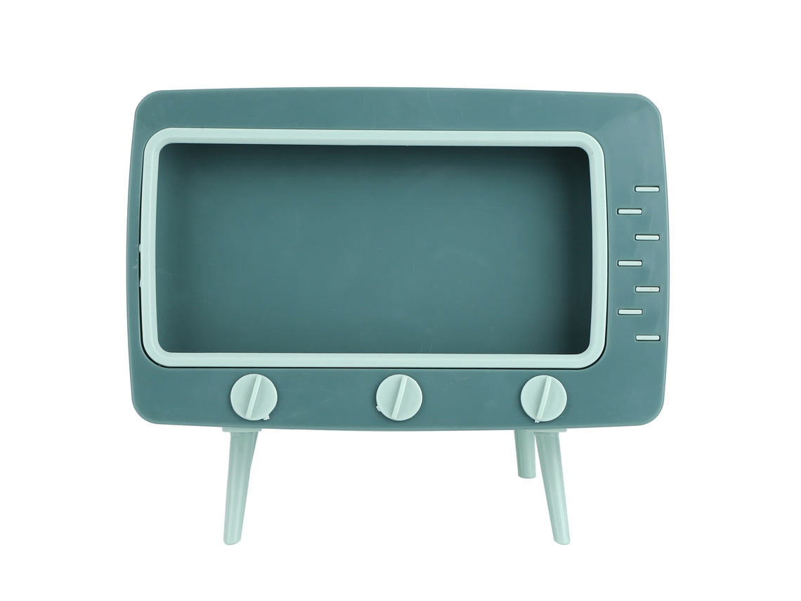 Porta-papéis Retrô Em Formato De Tv Com Suporte Para Celular Para Mesa