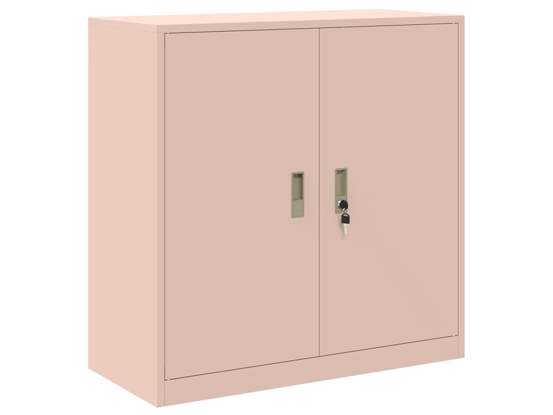 Conjunto 1 Armário De Armazenamento De Escritório Vidaxl Rosa Aço (90 X 40 X 90 Cm)