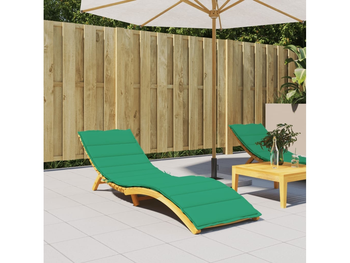 Vidaxl Almofadão P/ Espreguiçadeira 200x60x3 Cm Tecido Oxford Verde