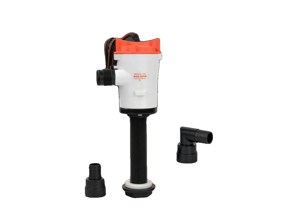 Bomba para viveiro, vazão de 800 GPH, design submersível, branca