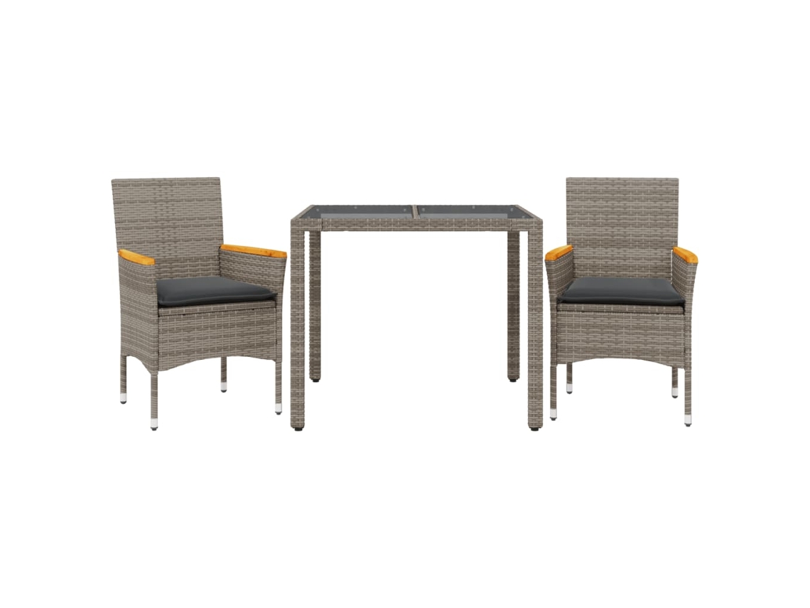 Garden Dining Set, Garden Dining Sets Vidaxl Cinzeto Rattan / Vime (90 X 90 X 75 Cm)