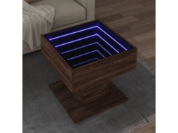 Vidaxl Mesa De Centro C/ Leds 50x50x45 Madeira Processada