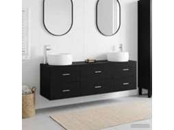 Vidaxl Conjunto De Móveis Para Banheiro 3 Unid. Preto