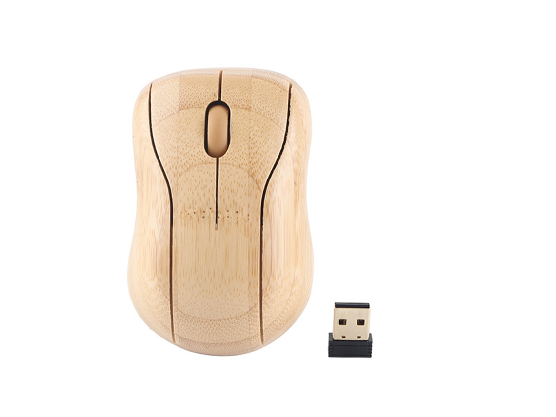 Aetheria mouse Sem Fio 2.4ghz Plug And Play de Madeira de Bambu para Computador Office Controle Dispositivo