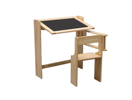 MUEBLEAR Secretária de Quadro de Giz Dobrável em Verniz