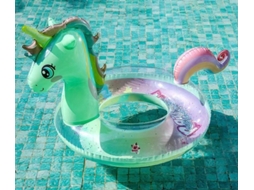 Boia Infantil em Forma de Unicórnio, Inflável e Antitumulto, Ideal para uma Praia Festas Verão, Cor Verde, Crianças, Educativo, Perfeito STELASPLEN