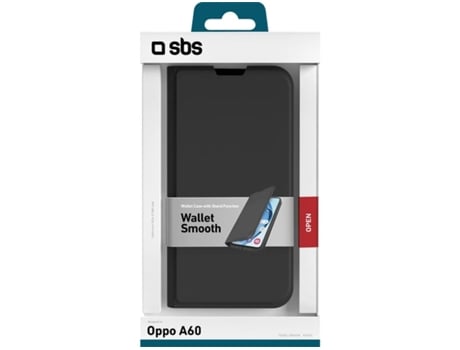 Capa SBS BookWallet OPPO A60 (Outlet Caixa Aberta - Preto)