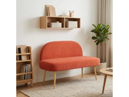 Vidaxl Banco Estofado Com Encosto Laranja Vermelho 110 X 60 X 76 Cm