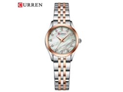 Relógio Feminino Moderno, de pulso de quartzo à prova d'água com pulseira de aço, MDUG