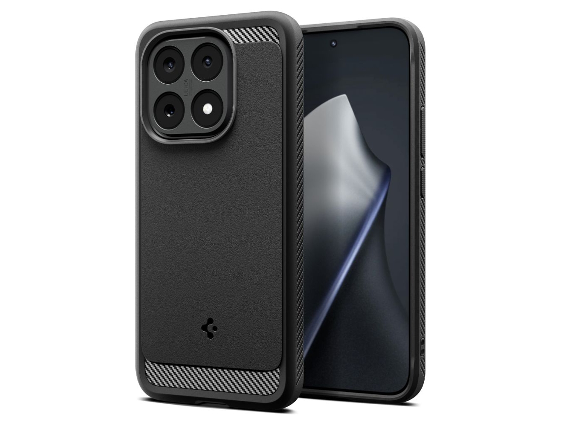 Capa Spigen Rugged Armor Para Xiaomi 15t, Preta Fosca, Proteção De Alta Qualidade.